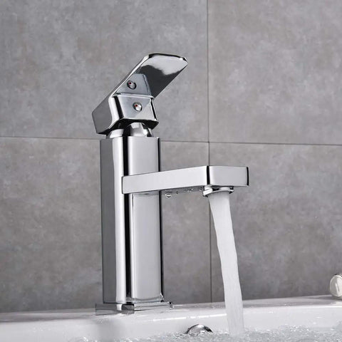 Single Handle Chrome Bathroom Faucet For One Hole Washbasin Deck Mount No Fuss Install With Ceramic Cartridge Leak Proof Design