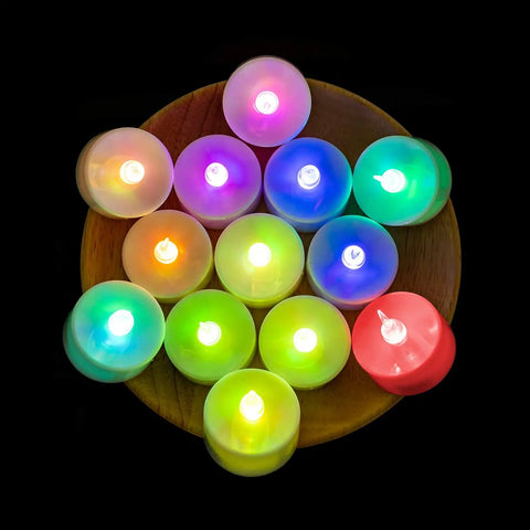 Color Changing LED Tea Lights 24 Pcs Flameless Tealight Candles With Colorful Lights Battery Operated Fake Candles