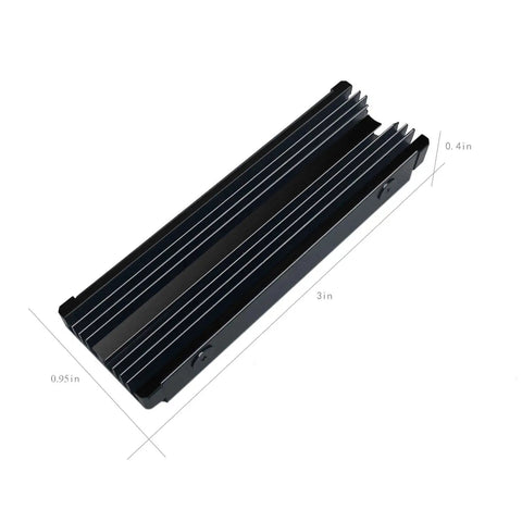 Dual Pack Aluminum M.2 SSD Heatsink Cooler For PS5 And PCIe NVMe Or SATA M2 2280 Drives Black 2-Pack High-Efficiency Heat Dissipation For 2280 SSDs Compatible With 850 EVO 860 EVO 960 EVO 970 EVO black aluminum heatsink with 3in length and 0.4in height