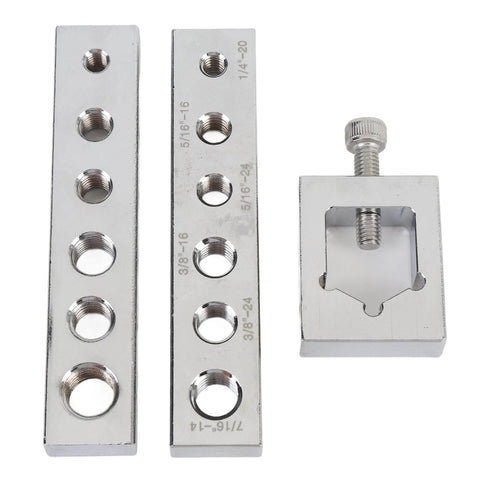 Achieve precise bolt drilling and secure safety wire installations with this carbon steel drill jig set, compatible with M6 to M12 bolts.