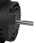 Close-up of Single Phase 5 HP 230V Electric Motor With 56H Frame And 5/8 Inch Shaft Delivers 3600 RPM For Shop Use Industrial Equipment.