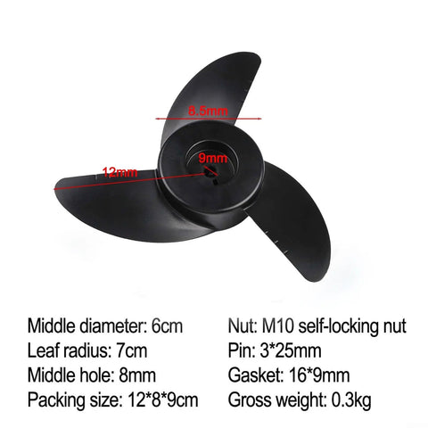 Steel Trolling Motor Propeller Replacement For Electric Outboard Motors Two Thirds Blade Fits 18Lb To 48Lb Thrust Pin And Nut Included Marine Boat Part For Wide Range Of Electric Trolling Motors