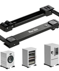 Heavy Duty Appliance Rollers with Extendable Sliders and Liftable Washing Machine Base, shown with washer, fridge, and wine cooler.