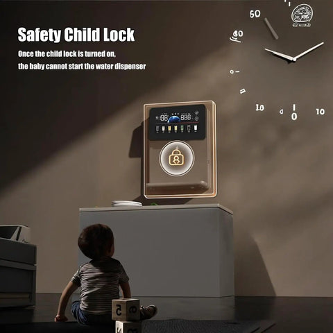 Wall Mounted Instant Hot Water Cooler For Office Or Home, Countertop Style Water Dispenser With Child Locks showing safety feature