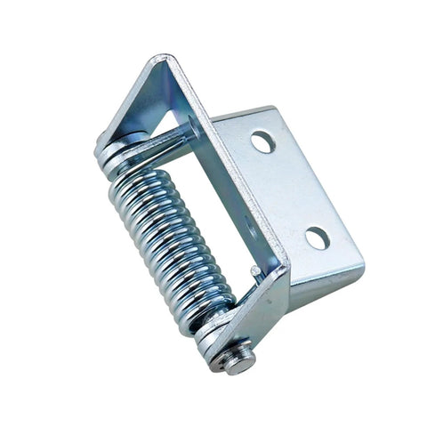 Self-closing door hinge spring with mounting plate; zinc-plated steel, high-load for doors