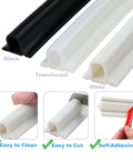 67 Inch Collapsible Shower Threshold Water Dam Made of Silicone, Flexible Barrier That Collapses Under Foot, ADA Accessible Bathrooms