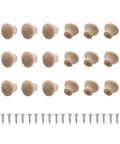 Unfinished Wood Cabinet Pull Knobs, Mini Drawer Handles, 20 pcs, 0.69x0.55 inches, includes screws, for cabinets and drawers