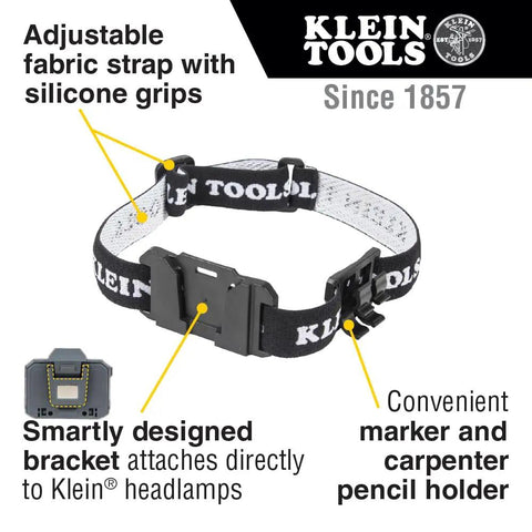 Headlamp Bracket With Comfy Fabric Strap For Removable Headlamps, Marker And Carpenter Pencil Holder, Mounting Accessory detail