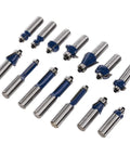 Set of carbide router bits from 80 Piece One Half Inch Shank Carbide Router Bit Set for Woodworking with Tungsten Carbide Bits