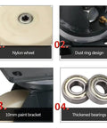 Close-up of components from Beefy Heavy Duty Swivel Caster Wheels Set Of 4 with Optional Brakes for Trolleys and Furniture.