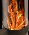 Portable Wood Pellet Fire Pit And Outdoor Heater In Matte Black Painted Stainless Steel, Cozy Swirl Of Flames