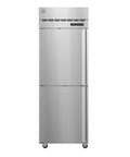 Heavy Duty Single Section Upright Freezer With Half Stainless Lock Doors 23.1 Cu Ft Capacity Field Reversible Design front view with stainless steel finish.