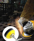 Two Inch Hook And Loop Sanding Backing Pad Kit With One Quarter Inch Shank Adapters Foam Buffer Pads And 50 Mm Discs in use