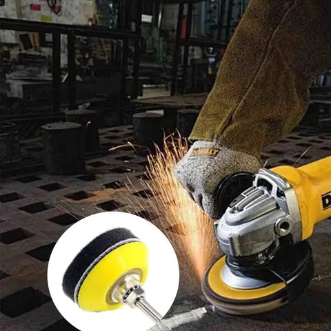 Two Inch Hook And Loop Sanding Backing Pad Kit With One Quarter Inch Shank Adapters Foam Buffer Pads And 50 Mm Discs in use