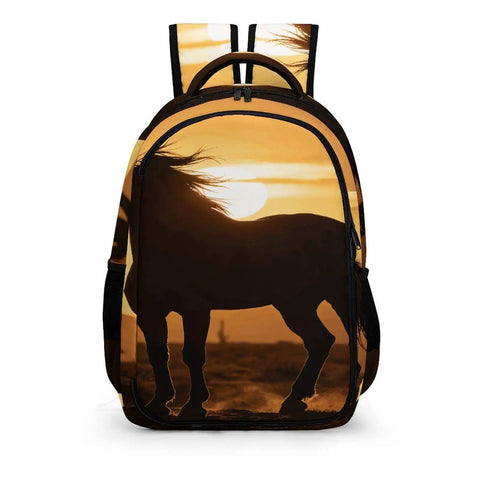 Desert Sunset Printed Unisex Backpack With Large Capacity Dope Daypack For Travel School And Outdoors Durable Polyester With Smooth Zipper