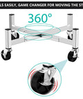 Beefy Heavy Duty Fire Pit Rolling Stand With 360 Swivel And Locking Wheels Universal Fit 15 To 27 Inch Pits stainless steel design