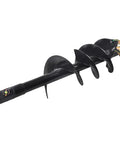 12 Inch By 48 Inch Auger Bit With 2 Inch Hex Collar For Skid Steer Post Hole Digger Attachment, black with cutting teeth