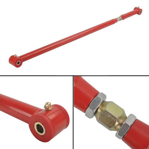 Four Piece Rear Upper And Lower Control Arms And Adjustable Panhard Track Bar Kit For Enhanced Suspension Precise Alignment Grease Sealed Bushing Design Quiet Ride Heavy Duty Performance For Off Road And Daily Driver Trucks red adjustable bar