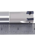 3/4 Inch High-Feed Indexable End Mill With 3 Flutes And 3/4 Inch Shank, Carbide TiAlN Coated, Accepts LNMU030312R-JM Inserts