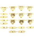Retro Vibe Mini Antique Iron Hasp Lock Set For Jewelry Boxes And Small Wooden Cases, 10 Pack Buckle Latch Hardware in rows