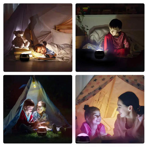 Kid Friendly Dinosaur And Car Night Light With 360 Degree Rotation And Nine Color Change Projector in kids' bedtime setting