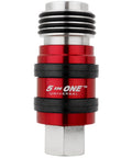 Five In One Universal Safety Exhaust Quick Connect Industrial Coupler For Pro Grade Air Tools With One Quarter Inch Body