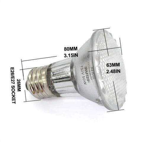 PAR20 50W Halogen Flood Light Bulbs With E26 Base Dimmable 30 Degree Narrow Beam For Range Hoods Ceiling Fans Table Lamps And Display Showcases Long Lasting Up To 2000 Hours
