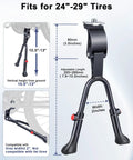 Illustration of Adjustable Double Leg Bike Kickstand For 24 To 29 Inch Bikes Aluminum Alloy Non Slip Center Mount Stand