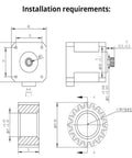 Technical diagram of 42 Stepper Motor Reducer With Precision Planetary Gearbox CM36 36mm Gearbox 3mm Gear Range One To One Hundred Eighty Eight Point Six