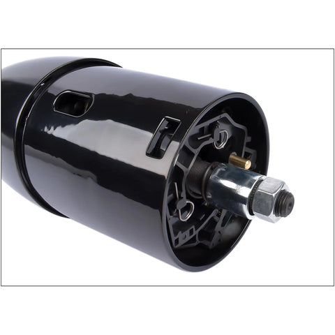 Side view of GELUOXI GM 32-inch tilt manual steering column replacement with key and 9-hole adapter, stainless steel with black coating