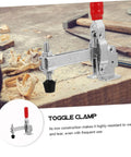 Heavy Duty Welding Toggle Clamps Set With Rubber Tips Two Pack Quick Release Workshop Clamps for Woodworking on table