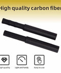 4 Pack Carbon Fiber Golf Club Extensions Set 0.55 Inch Small End And 0.595 Inch Thick End, 3 Inch Shaft Extenders shown with icons