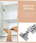 Rock Solid Stainless Steel Concealed Cabinet Hinges With Slick Silent Soft Close Self Closing Design For Kitchen Cupboards Featuring U Shape Anti Separation Pin No Hassle Install and Dang Durable Heavy Duty Build shown being installed.