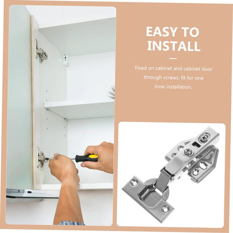 Rock Solid Stainless Steel Concealed Cabinet Hinges With Slick Silent Soft Close Self Closing Design For Kitchen Cupboards Featuring U Shape Anti Separation Pin No Hassle Install and Dang Durable Heavy Duty Build shown being installed.