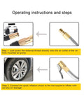 Rock Solid Heavy Duty 13 Inch Stainless Steel Tire Inflator Hose Adapter M8 Thread Braided Extension Fits All Cars Trucks SUVs 2 Pack install steps