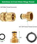 Solid Brass Garden Hose Quick Connectors 3/4 Inch Thread Fittings No Leak Male and Female Hose Connectors Set 6 Pack Heavy Duty
