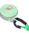 Four Pack Heavy Duty Green Synthetic Soft Shackle Ropes With 38000 Lbs Breaking Strength And 15000 Lbs WLL Plus Two Blue Aluminum