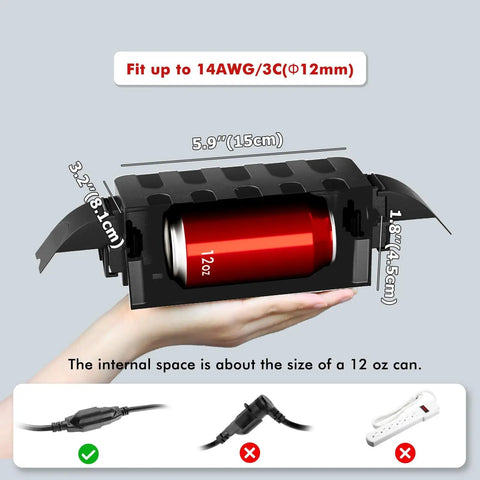 Open view of IP55 Weatherproof Outdoor Electrical Box With Detachable Awning UL Listed Compact 5.9 By 3.2 By 1.8 Inch, showing internal space.