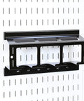 Pegboard Drill Holder For Pegboard System Compact Black Power Tool Storage Rack That Holds Up To 3 Drills Or Tools And 3 Spare Batteries