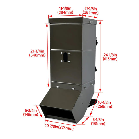 Kuafu Tree Protein Deer Feeder With Waterproof Cover And Mounting Straps, Premium Powder Coated Steel Wild Game Animal Hanging Dispenser For Outdoor Hunting Food Attraction Durable Portable Design