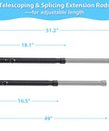 Two In One Sliding Door Security Bar Adjustable From 16 To 51 Inches Two Pack Heavy Duty Interior Window And Patio Door Security Rod