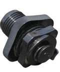 Close-up of black Boston Valve Replacement For Towable Tubes CWB C One Way Air Flow for easy inflation and minimal deflation risk