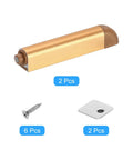 Push To Open Door Latch Set Aluminum Alloy Magnetic Latches Gold Finish 2 Pack with screws and mounting plates shown