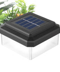 Weather Proof Fence Post Solar Lights For Backyard And Driveway Lines durable black solar lamp with clear base for outdoor use.