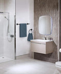 Matte Black Towel Bar 24 Inch Wall Mounted Stainless Steel Towel Rack Split In Two Parts for Total Length 26 Inch in bathroom