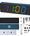 DIY Clock Soldering Kit With 4 Digit Digital Alarm Clock, RGB Lighting Modes, Large Display components and tools