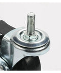 Close-up of metal stem and bracket on 3-inch rubber wheel from Pack Of 4 3 Inch Rubber Wheels With Silent Casters For Furniture M8 M10 M12 Fit Wear