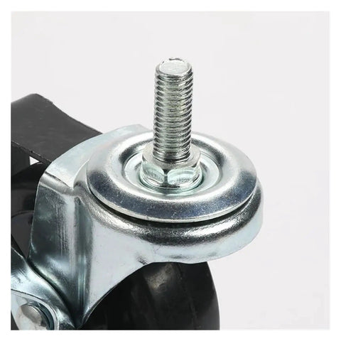 Close-up of metal stem and bracket on 3-inch rubber wheel from Pack Of 4 3 Inch Rubber Wheels With Silent Casters For Furniture M8 M10 M12 Fit Wear