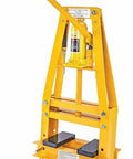 Hydraulic Shop Press With Steel Frame And Yellow Finish 6 Ton Bench Top Mount with 4 1/4 Inch Working Range.
