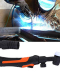 Pro Grade Adjustable Flexible Welding Torch Head With Bendable Handle for TIG Welding shown with sparks during use